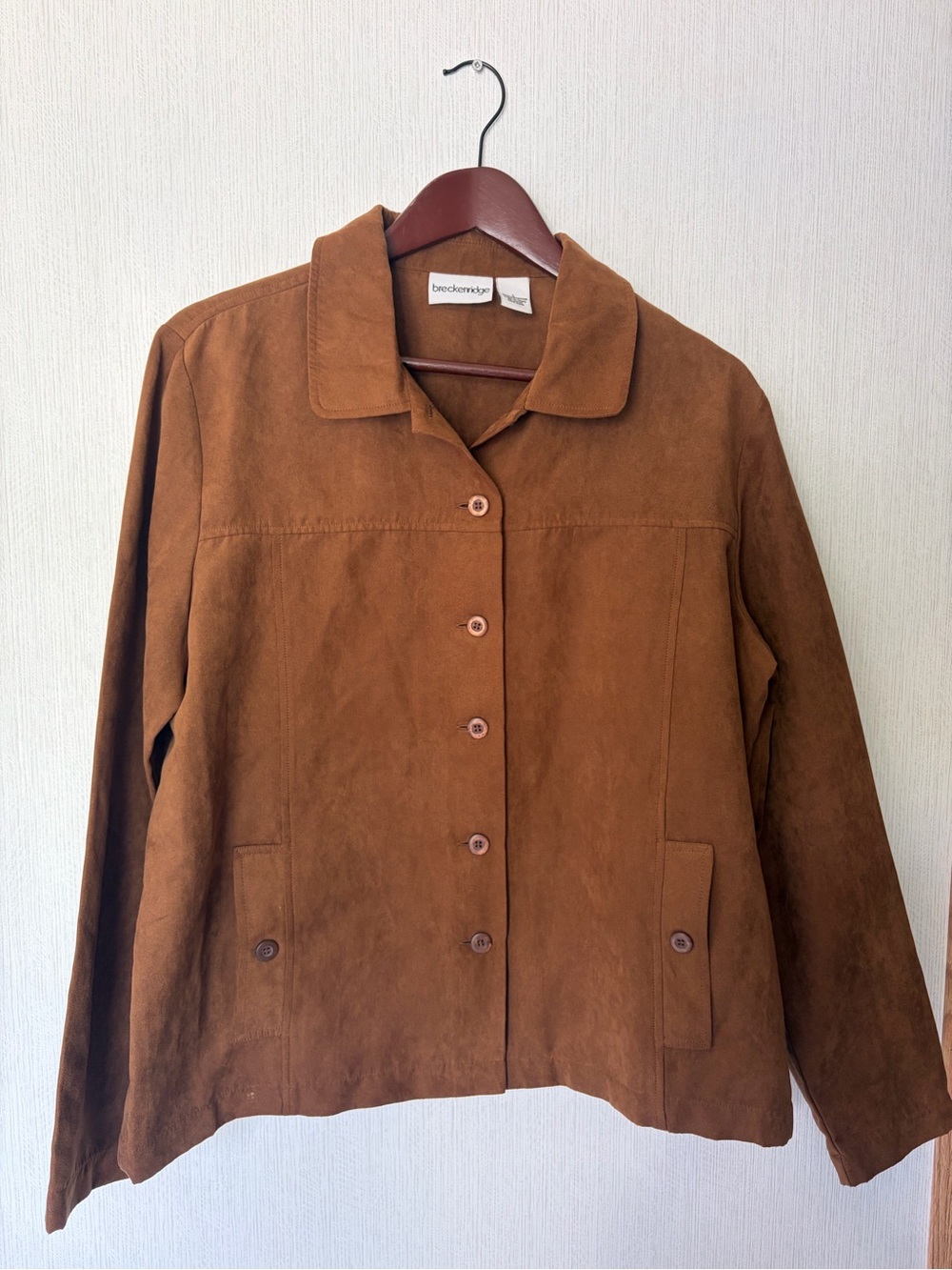 Brown Suede Button-Front Jacket - Women